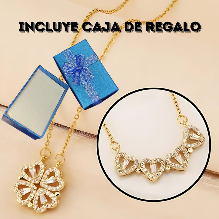 Collar Trebol y Corazones + CAJA DE REGALO🎁