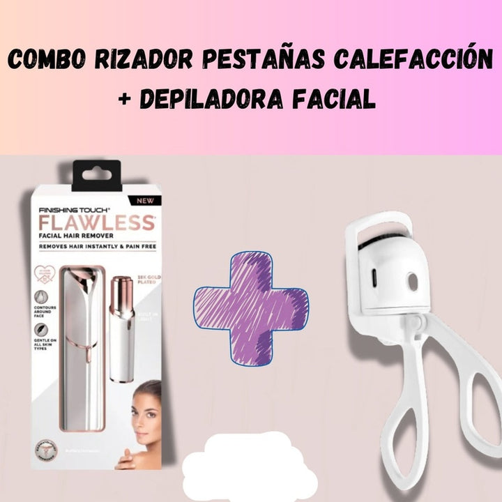 COMBO Rizador De Pestañas Eléctrico+DEPILADORA FACIAL